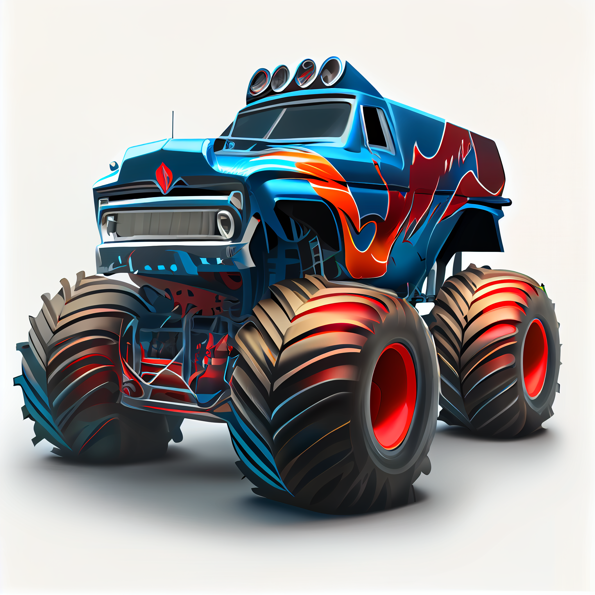 flaming truck cliparts