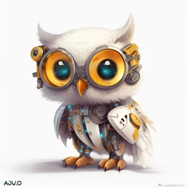 Kawaii owl, wallpaper owl, gods art, aion, jewelry, A team of 6 supportive, curious, nerdy computer cats and robots, clipart by Sarah Anderson, pure white background