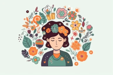 Mental Health Clipart, 8K, white background, spaced out