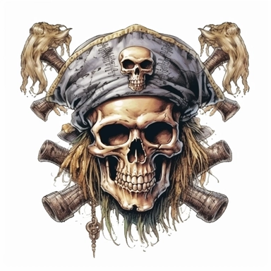 Jolly Roger: Embrace the Pirate Spirit, isolated on a white background, clipart, highly detailed
