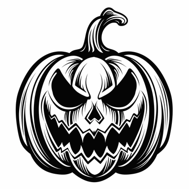 the image of a black Jack-o'-lantern on white is shown, in the style of stencil art, heavy outlines, flickr, hard edge, sculpted, woodcut, clipart cut file cuttable cricut vector