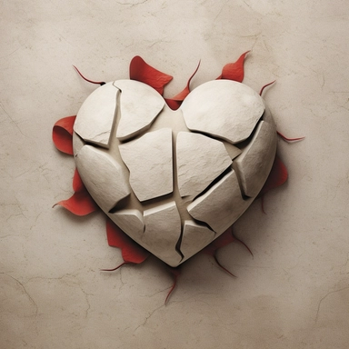 Create a photorealistic, vectorized clipart image inspired by the quote Love never fails from 1 Corinthians 13:8. The content should include a heart symbol, representing love, that is unbroken and strong, perhaps made of a resilient material like stone or metal. The heart should be surrounded by a soft, glowing light, symbolizing the enduring nature of love. The quote should be written in elegant, flowing script beneath the heart. The medium should be digital art, with a style reminiscent of hig