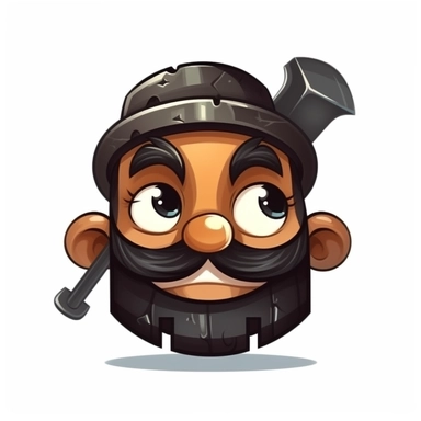 happy cute Blacksmith face, cartoon, clipart, mascot, isolated on white background