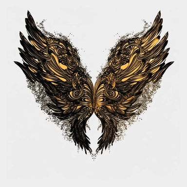 abstract devil wings, devil wings clipart, black colors Feather wings png, dark angel wings png, Angel clipart, Spiritual clipart, abstract clipart, Feather png ,vector , white background , plain white background,vector,hd,4k,8k,side view ,symmetric , armor plated , golden plated