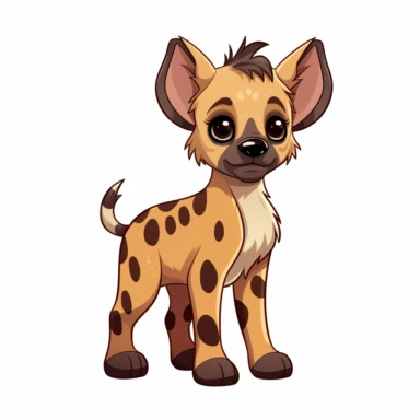 Clipart of a cute baby hyena, full body