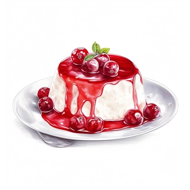cranberry sauce on a white plate, Watercolor Clipart, isolated object, 3d render, photorealistic, hd, insanely detailed, white background
