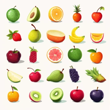 fruit icons and illustrations clipart