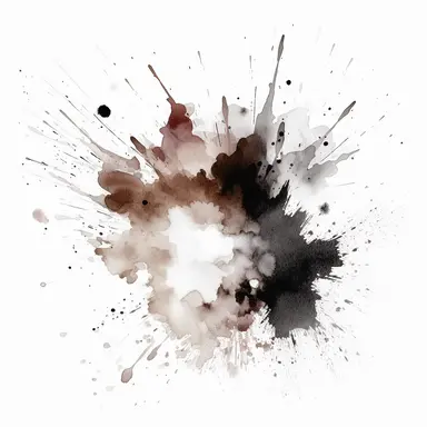 a white background with a drawing of a monochrome black and white watercolor splatter, in the style of dreamy symbolism, cloudcore, free brushwork, flickr, explosions, aquarrellist, watercolour, clipart, isolated image, white background
