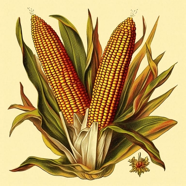 vintage corn, clipart, non-overlapping,