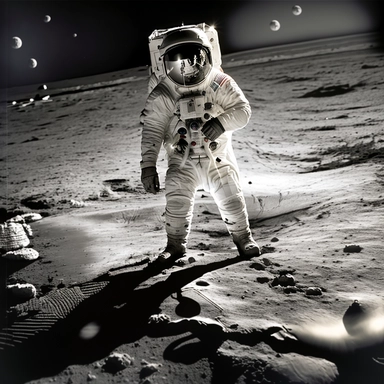 an astronaut walking on the surface of the moon, blu ray cover usa, full body photograph, high resolution auction photo, antialiased, the moon cast on the man, videogame asset, year 1968, white suit and hat, immensity, the photo shows a large, historical record, clipart, a screenshot, polished steel armor, epic stock photo