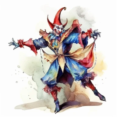 watercolor medieval jester clipart