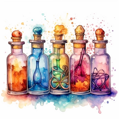 watercolour clip art Harry Potter vial of dreams
