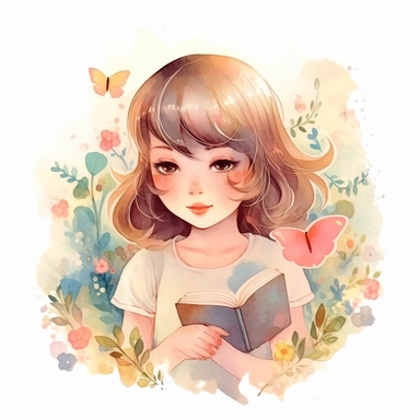 taylor swift, folk art, watercolor, clipart elements, kawaii, white background