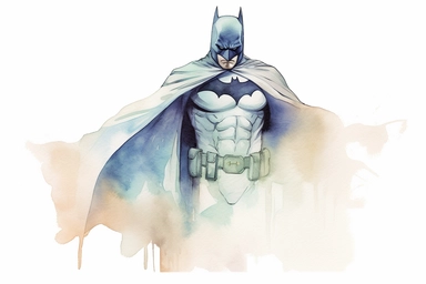 soft colors batman watercolor clip-art