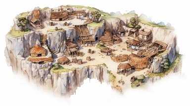 isolated images, illustrations on a white background, realistic top down overhead view caveman village map, Clipart, watercolor, realistic, isolated, full building, highly detailed, hdr, 32K, photo expert quality, watercolor realistic, hyperrealistic and highly detailed, isolated on a white background