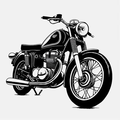 Motorcycles car clip art, logo, black and white, very simple, clip art, front of motorcycle -