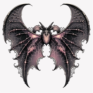 realistic clipart of bat wings with gothic design, vector design, digital painting, white background