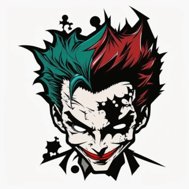 cute joker clipart style with black outline