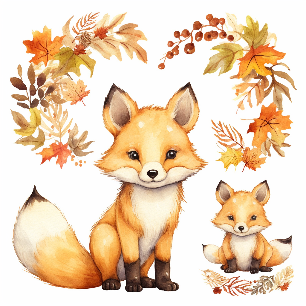 cute fox cliparts