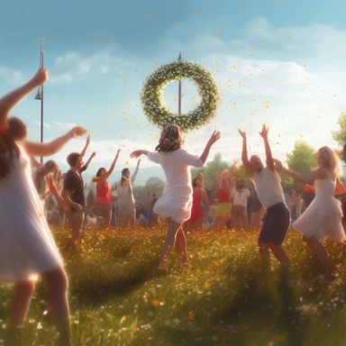 Midsummer celebration people in white on field with wildflowers, clipart style, without background sun light, colorful, , artstation style, brush wacom painting, Unreal Engine 5, Cinematic, Ultra-Wide Angle, Depth of Field, hyper-detailed, insane details, intricate details, beautifully color graded, Unreal Engine, Cinematic, Photoshoot, Shot on 25mm lens, Depth of Field, DOF, Tilt Blur, Shutter Speed 1/100, F/2.8, White Balance, 32k, Super-Resolution, Megapixel, Pro Photo RGB, VR, Lonely, Good, 
