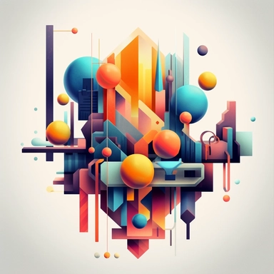 abstract vector graphic drawing close up of a colorful geometric shapes combination with a white background, james gilleard and james jean, escher, trending on artisation, by Sam Spratt, dan mcpharlin: : clipart icon, simple gradient color from yellow to metalic blue, vector - based, sharp border, plane color and very defined