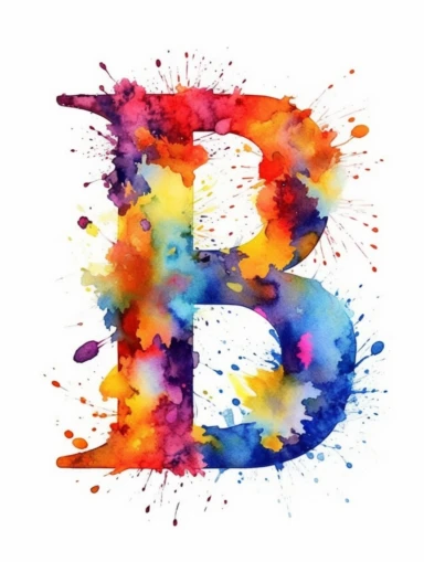The capital letter B:in the Artistic style, clipart for nursery, vibrant colors,Vector, white background,Solid Background, Sharpness and clarity,masterpiece, trending on Artstation and Dribbble.
