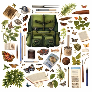 stationery, books, notebooks, pencils, backpacks, folders, globes, computers, and many more, illustrations, clipart, meticulously hand-illustrated, bringing the beauty of nature, white background