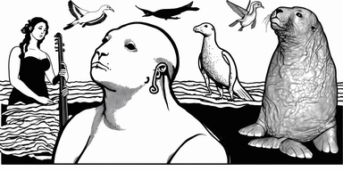 clipart on a white background, Restless sea-lion mercenary orchestra, Do you not agonize with your thoughts? Aloof from the hyperstructure of civilization, Freedom berserks elegance, Serene liquid voice dancing To woo gentle independence Mathematic stoicism answers praise. Do you peruse confusion, Beauty, Waltzing doubt entanglement? How can I love your softness When my grimy steel aches Loosing violent machine sounds? The dynamic pool of honesty Calls our unequivalence, Marries athletic scepter