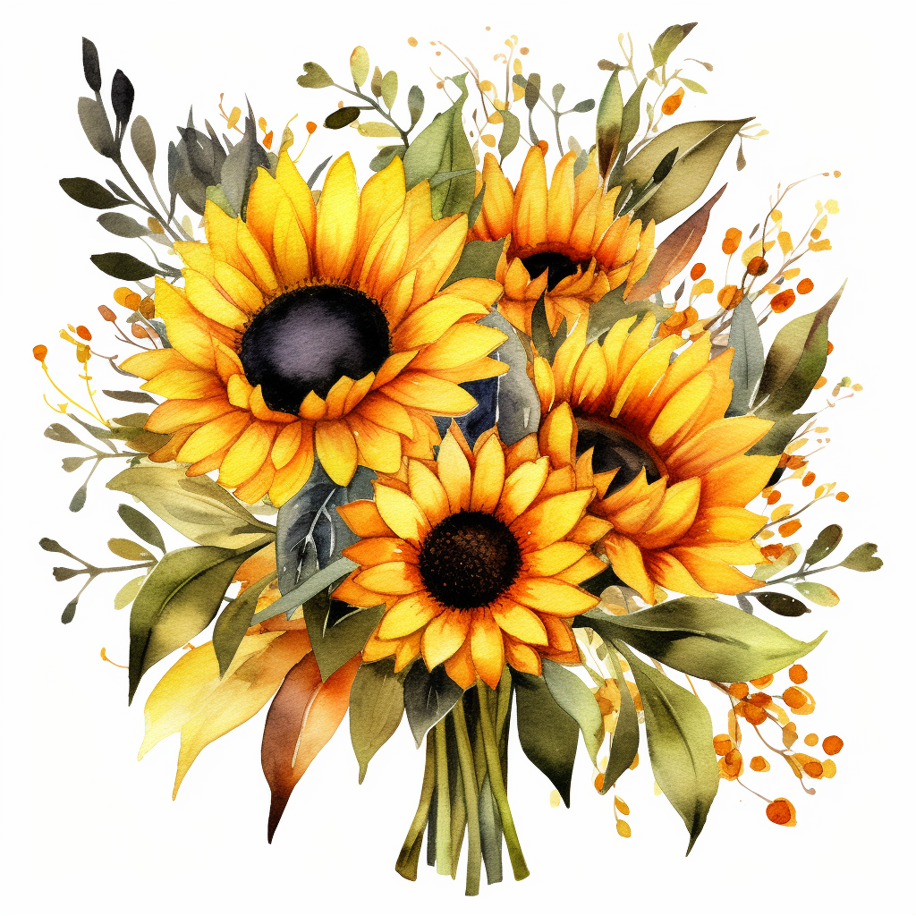 fall sunflower cliparts