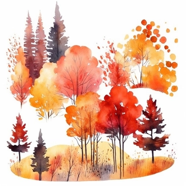 watercolour autumn forest clip art - <@1098423716465102849> (relaxed)