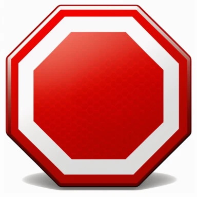 red octagon traffic sign with white checkmark inside clipart