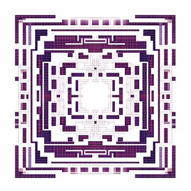 clipart of a square decorated with 8-bit pixel art pattern, clear cut, square decor frame, vector art, white background