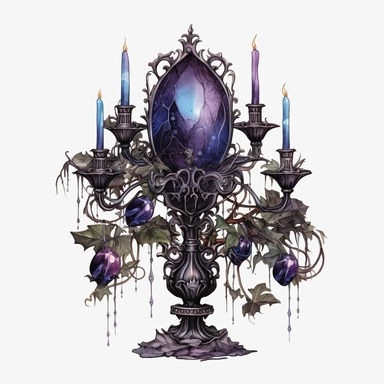 Watercolour dark fantasy black royal gothic deadly nightshade candelabra with deadly nightshade lantern and dark magic gothic books magnificent details PNG image,ultra highly detailed, 18k, sharp focus, bright photo with rich colours digitally enhanced, enhanced graphics, straight, sharp focus, bright lighting, intricate detailed png image ,high definition,300dpi,graphic clipart,computer graphics
