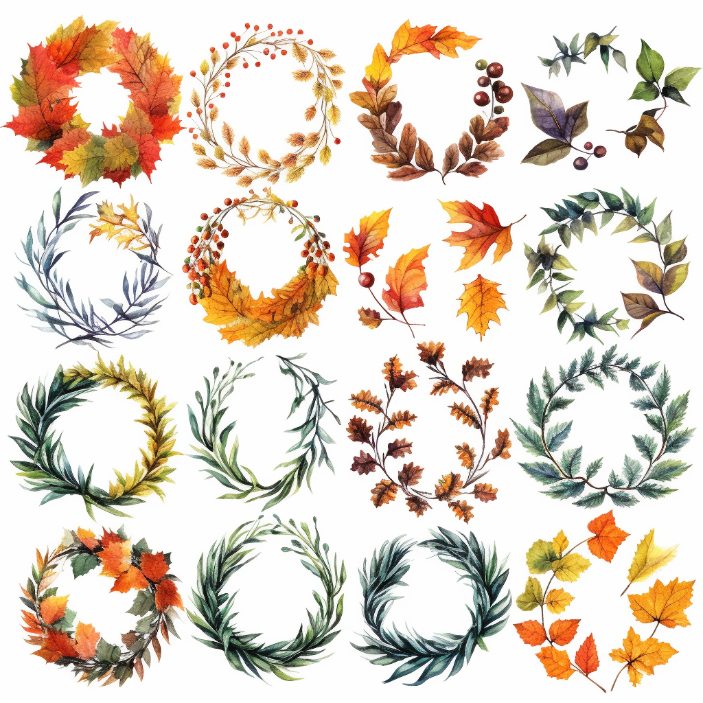 different leaves clipart