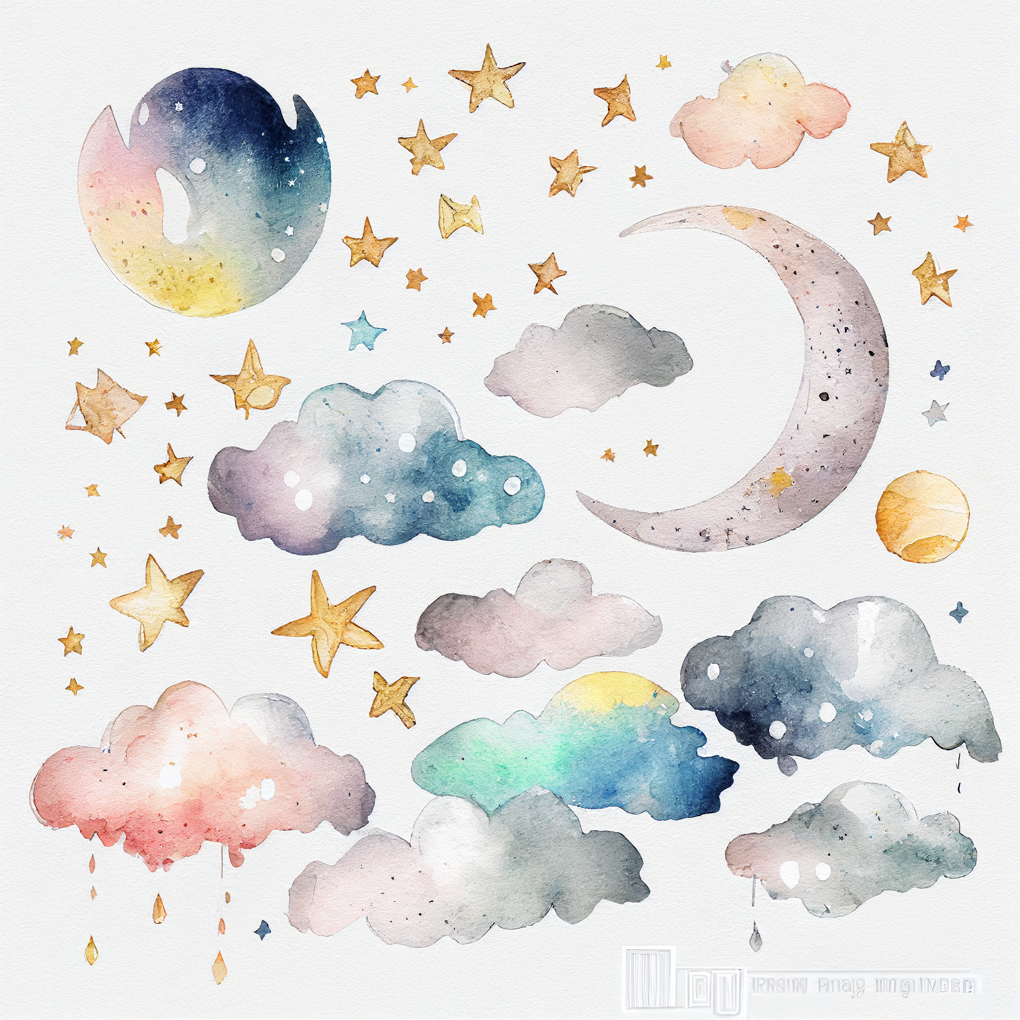 cloud moon cliparts