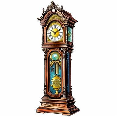 grandfather clock clipart