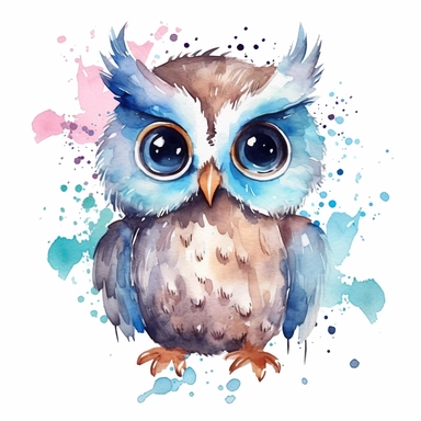 a cute watercolor owl clipart