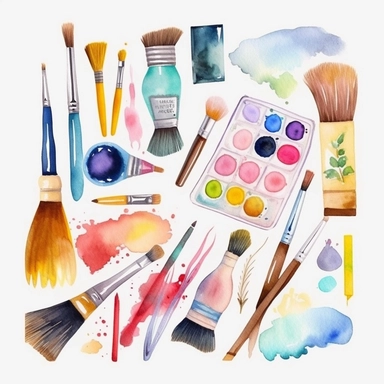 hand painted watercolor clipart watercolor art supplies