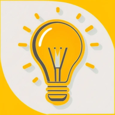Clip art image of light bulb idea icon, the images should be versatile and suitable for use in a variety of projects such as presentations, social media posts, blog articles, and more. The style should be modern and clean, with bold lines and neon colors