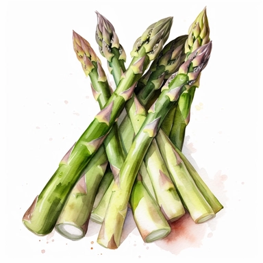 Watercolor asparagus clipart, hd, on white background, spaced out 3:2 s 1000