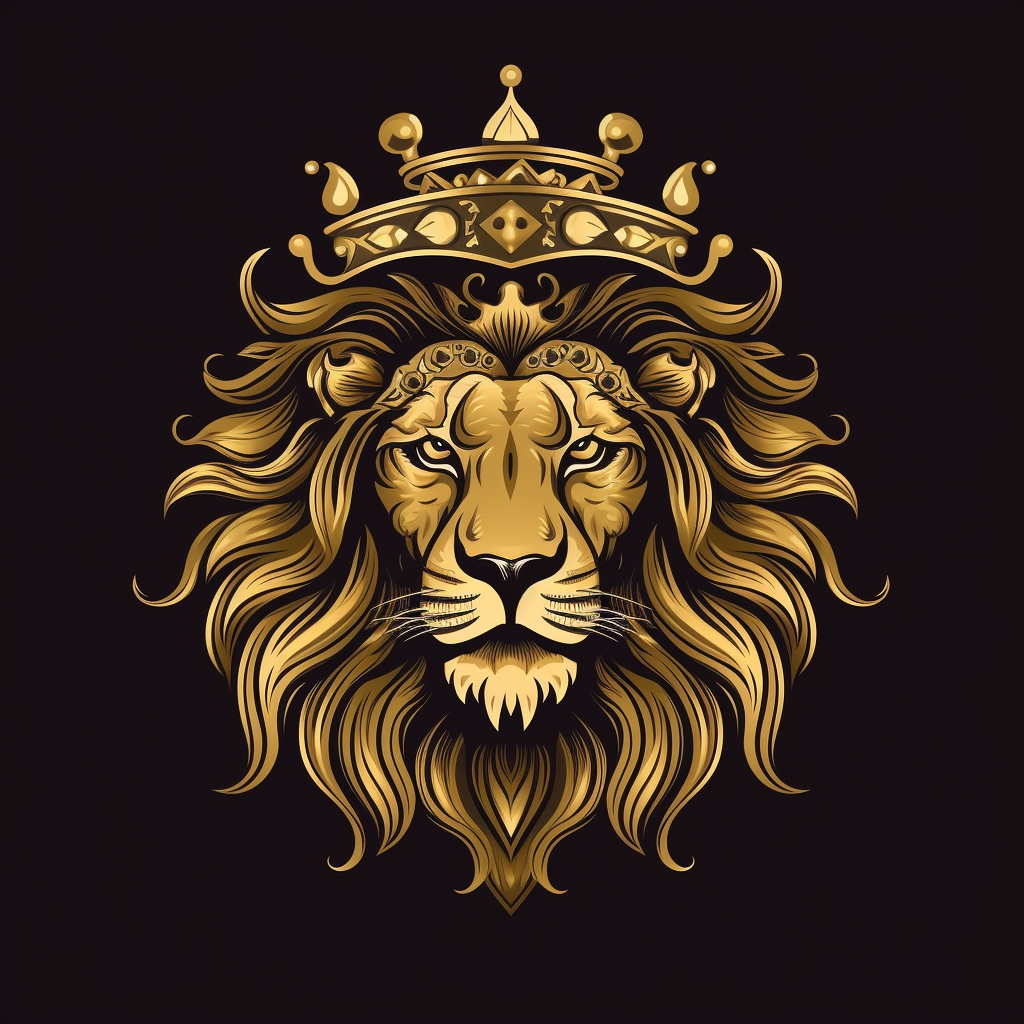 AI generated Luxurious Gold Lion Symbol Logo 35825244 PNG