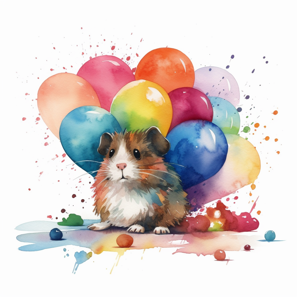 An enchanting clip art illustration showcasing a Guinea pig sitting ...