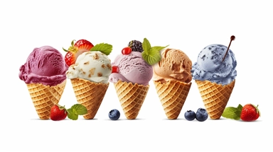 collection of 4 hayper realistic isolated clip art images, evenly spaced, luxurious ice cream generously adorned with an abundance of fruit toppings, many kind of fruits decoration on a white background, elements for sweets, in the style of realistic watercolor paintings, natural color schemes Concept Art , anodized shadows, hyperdetailed, realistic, cinematic lighting, intricate details , 8k, octane render, high detail,hyper quality,high resolution, elaborate, sketchfab photo-realistic, ultra s