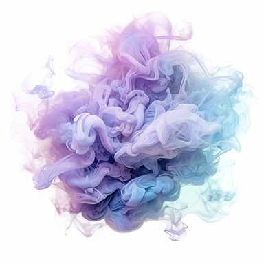 smoke blue colors, clipart, intense white and deep pastel colors, dnd, watercolor, no background, isolated on a white background, self contained, well defined edges, by amy sol and magali villeneuve and susan bourdet and ross tran, spaced out, glowy, intricate, 8k