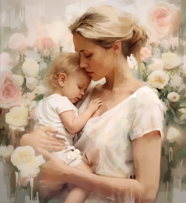 she is strong, selfless, loving, and formidable mom printables / clipart, in the style of floral impressionism, delicate paper cutouts, sony fe 85mm f/1.4 gm, dark white and light beige, large scale murals, high resolution, masculine