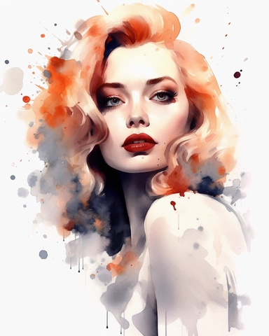 watercolour casino pin up pretty lady hd clipart white background