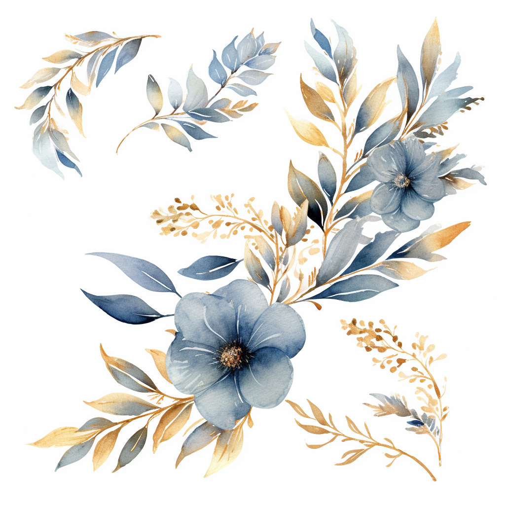 floral line cliparts