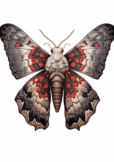 Skull Moth Clipart on white background, death's head moth, realistic, details, high resolutions, white background