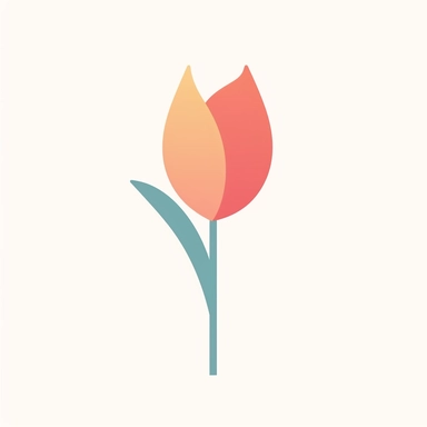 colored minimalist tulip clipart by using simple, clean lines to outline the shape of a tulip. isolated on white background, different sizes and proportions to achieve a desired look. Consider adding a slight curve to the stem for a more organic feel.