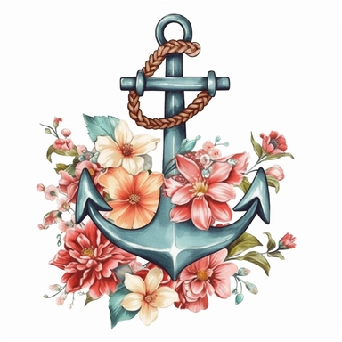 floral anchor clip art